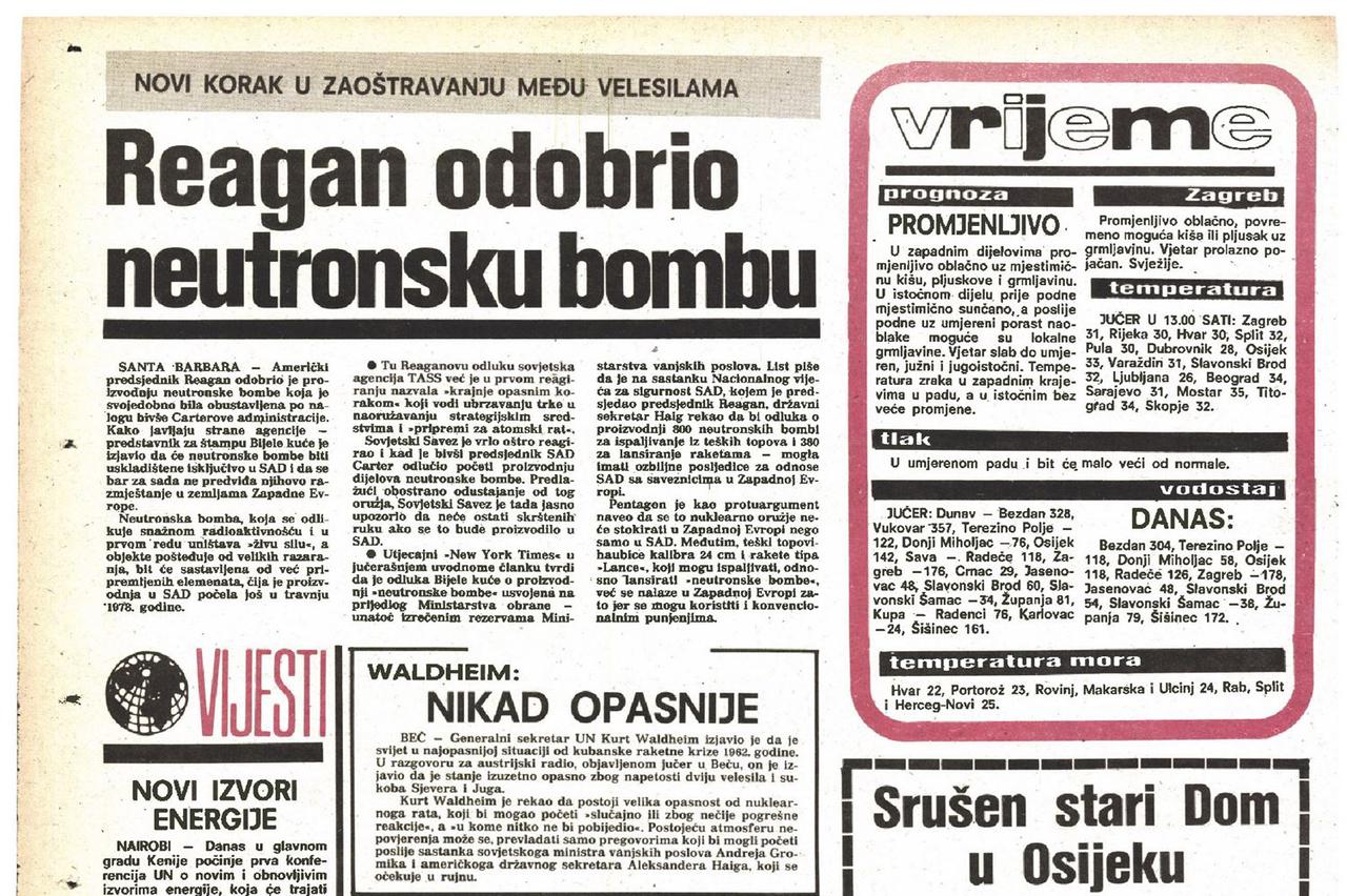 Regan odobrio neutronsku bombu