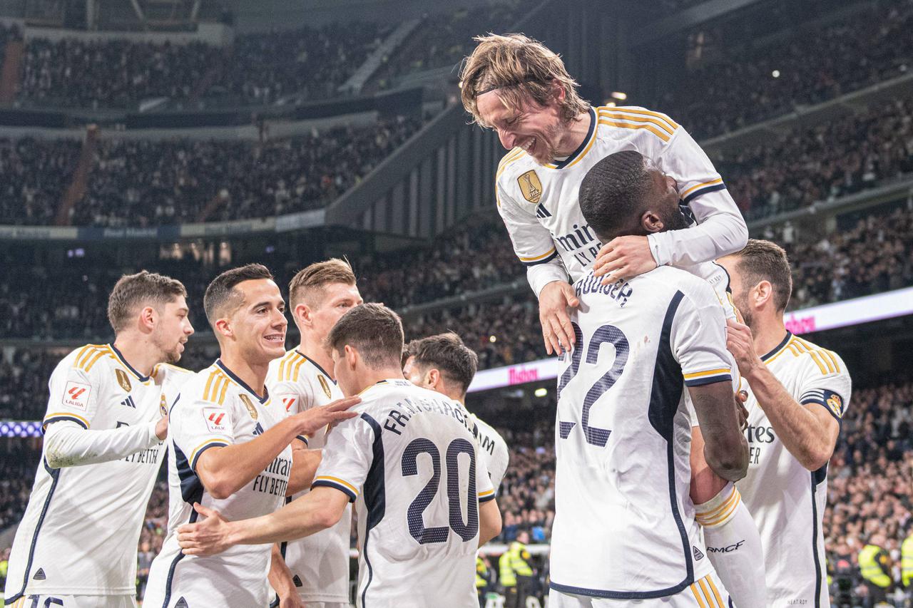 Luka Modric celebrates a goal
