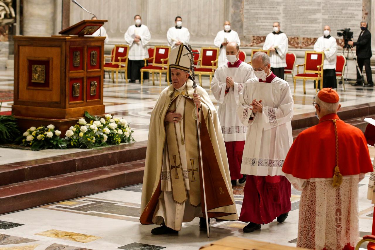 Pope Francis elevates 13 prelates to the rank of cardinal, at St. Peter's Basilica at the Vatican