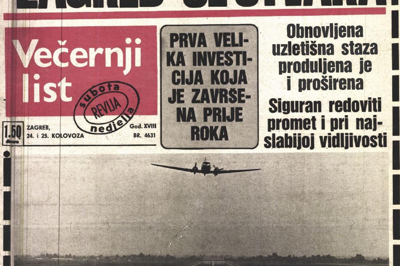 Obnova zagrebačkog aerodroma 1974.
