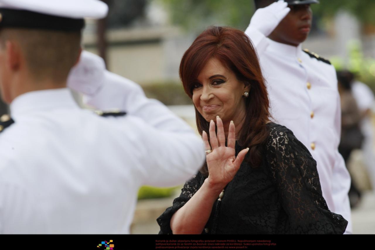 'Argentina\'s President, Cristina Fernandez de Kirchner, arriving to the VI America\'s Summit, Cartagena de Indias, Colombia. The summit is held on April 14 and 15. April 14, 2012. Photo: Nestor Silva