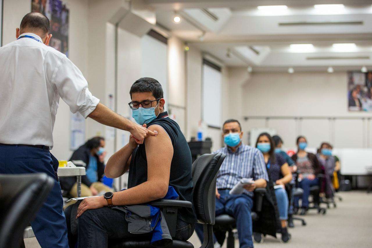 COVID-19 vaccinations at pharmaceutical company Apotex in Toronto