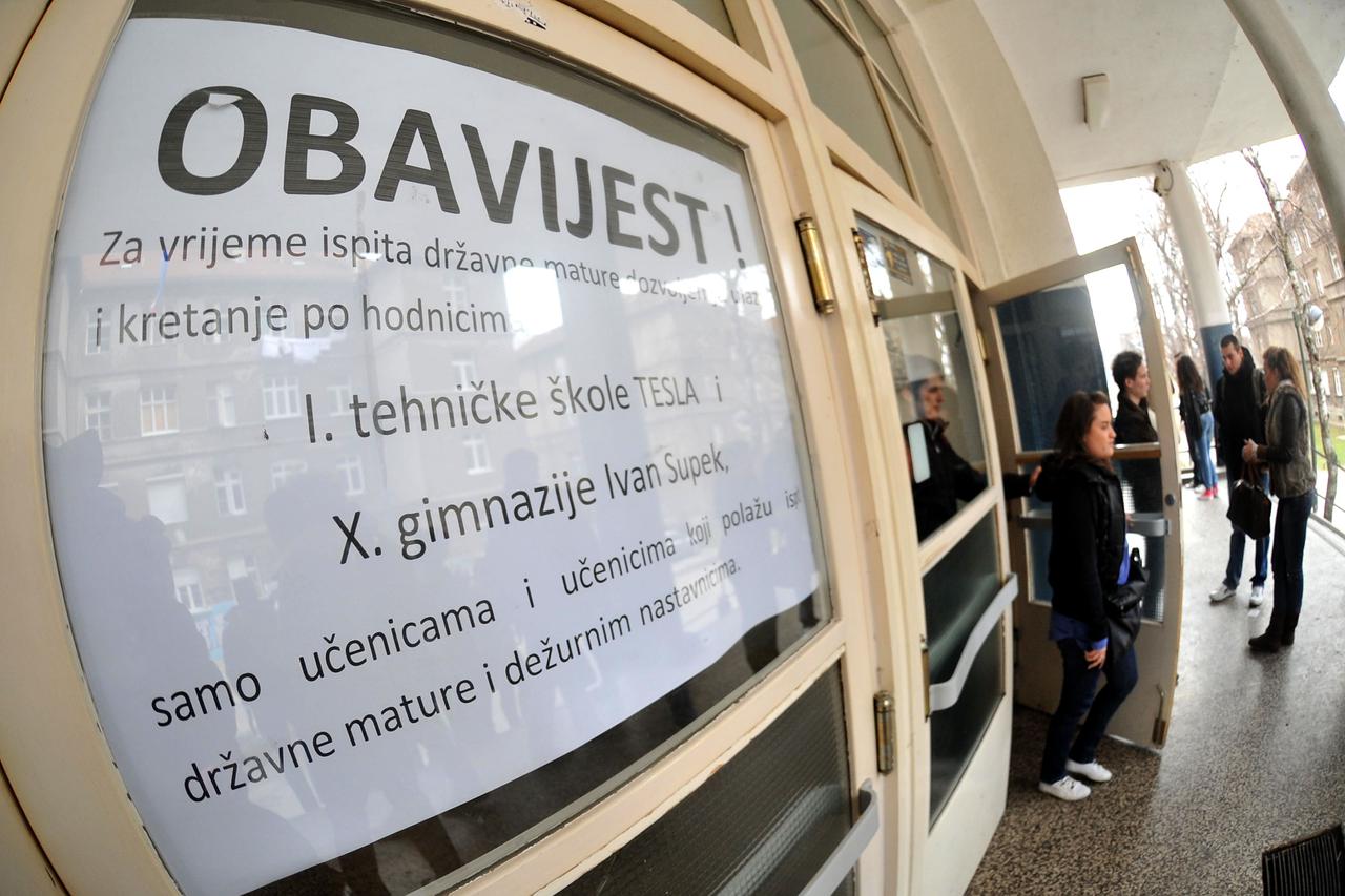Zagreb: Državna matura u X. gimnaziji