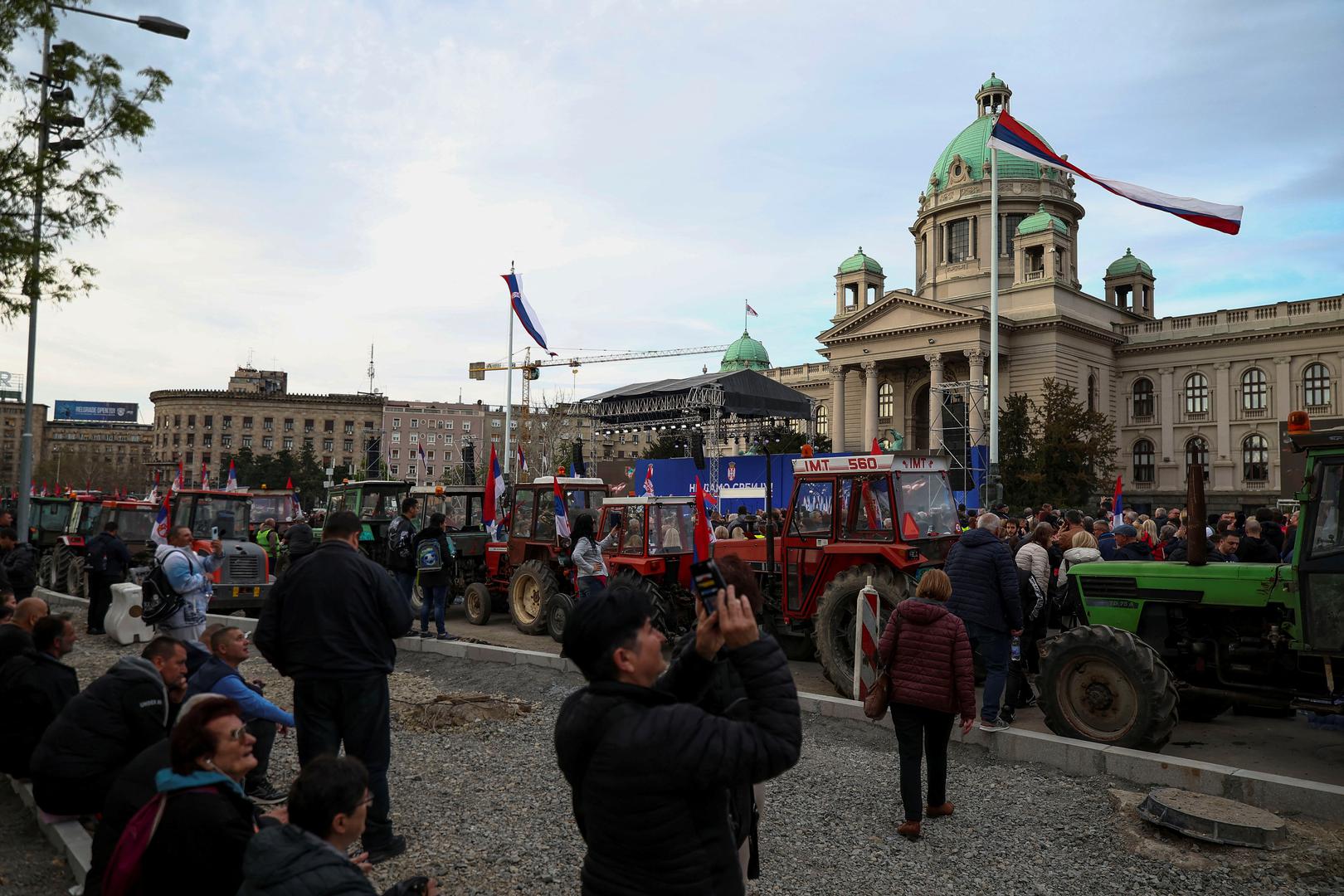 People attend a rally in support of policies of the President Aleksandar Vucic and to express opposition to months of student protests across the country, in Belgrade, Serbia, April 11, 2025. REUTERS/Zorana Jevtic Photo: ZORANA JEVTIC/REUTERS