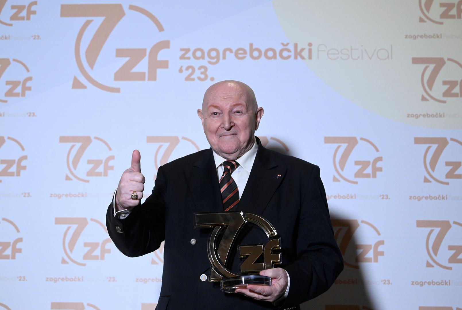 15.03.2023., Zagreb - 70 godina Zagrebackog festivala, promocija monografije i dodjela posebnog priznanja Dragi Diklicu. Drago Diklic Photo: Marko Lukunic/PIXSELL