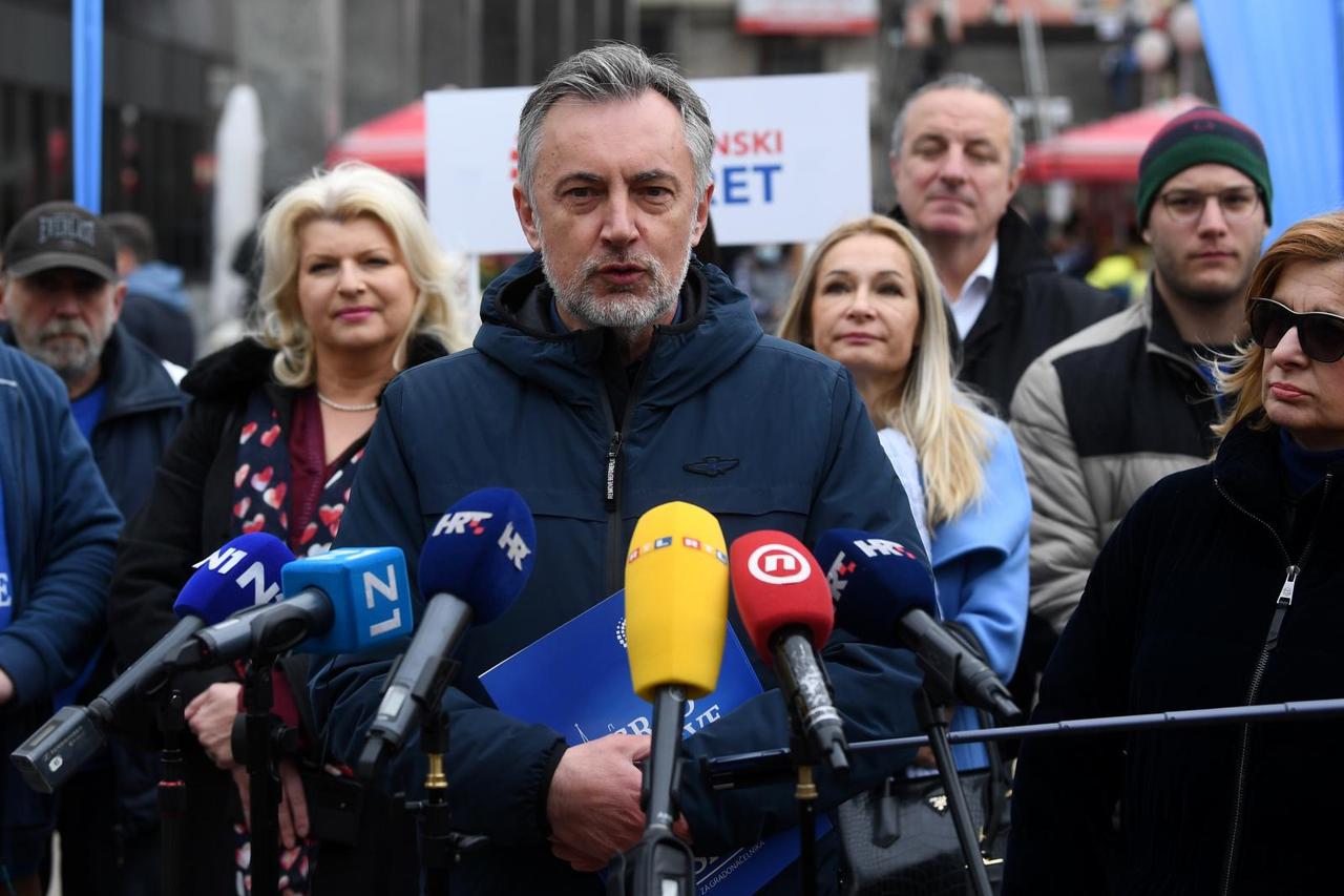 Zagreb: Škoro održao konferenciju za medije uoči početka prikupljanja potpisa