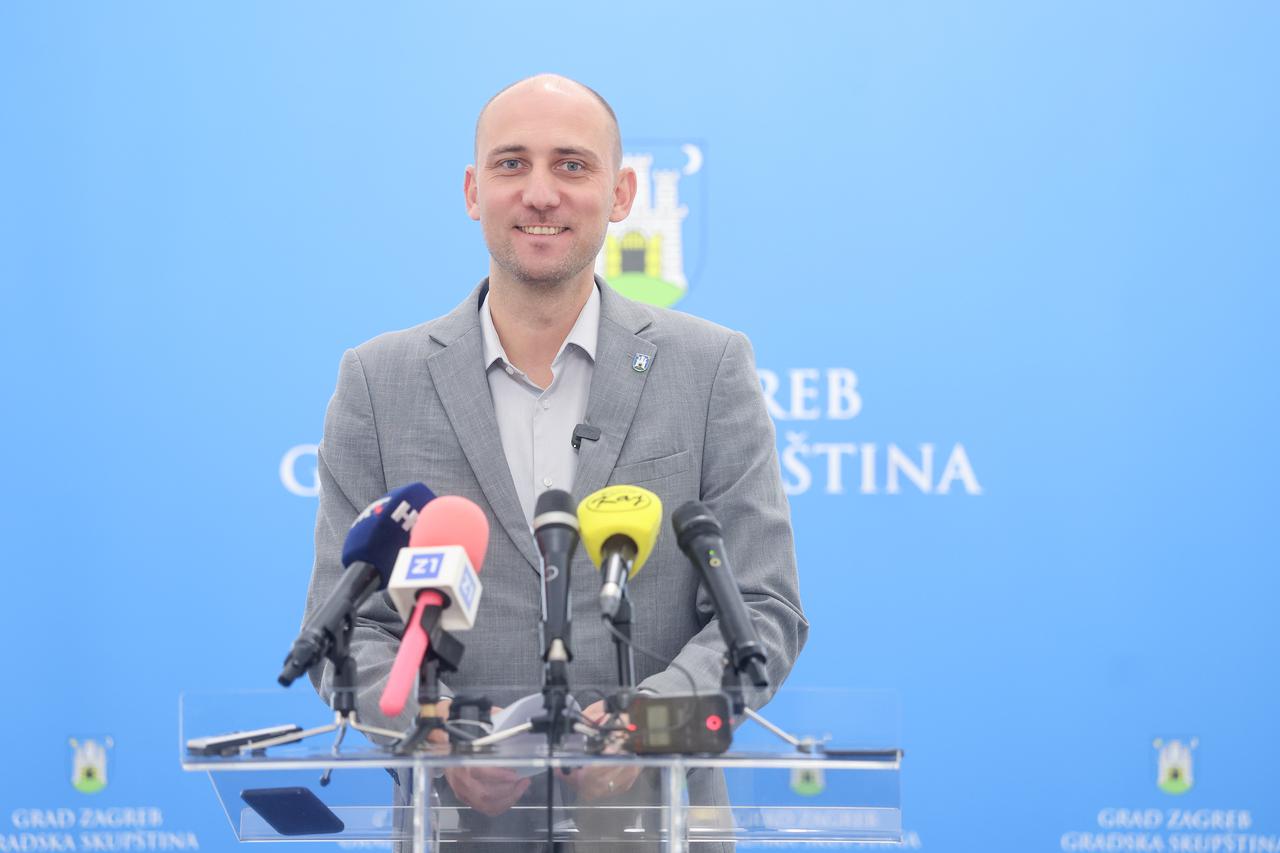 Zagreb: Predsjednik Gradske skupštine Grada Zagreba Matej Mišić održao je konferenciju za medije