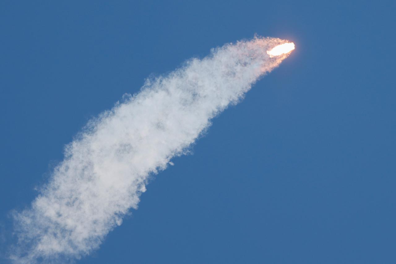 A SpaceX Falcon Heavy rocket lifts off with the next-generation series of geostationary weather satellites for NASA and NOAA