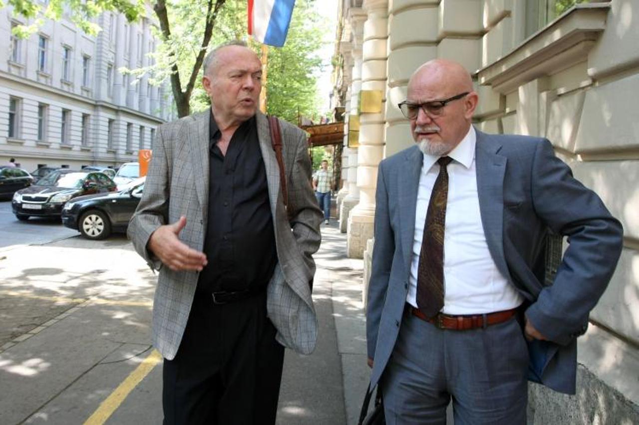 '31.05.2012., Zagreb - Drago Rubala s odvjetnikom Brankom Sericem izlazi iz zgrade USKOK-a u Gajevoj ulici. Photo: Petar Glebov/PIXSELL'