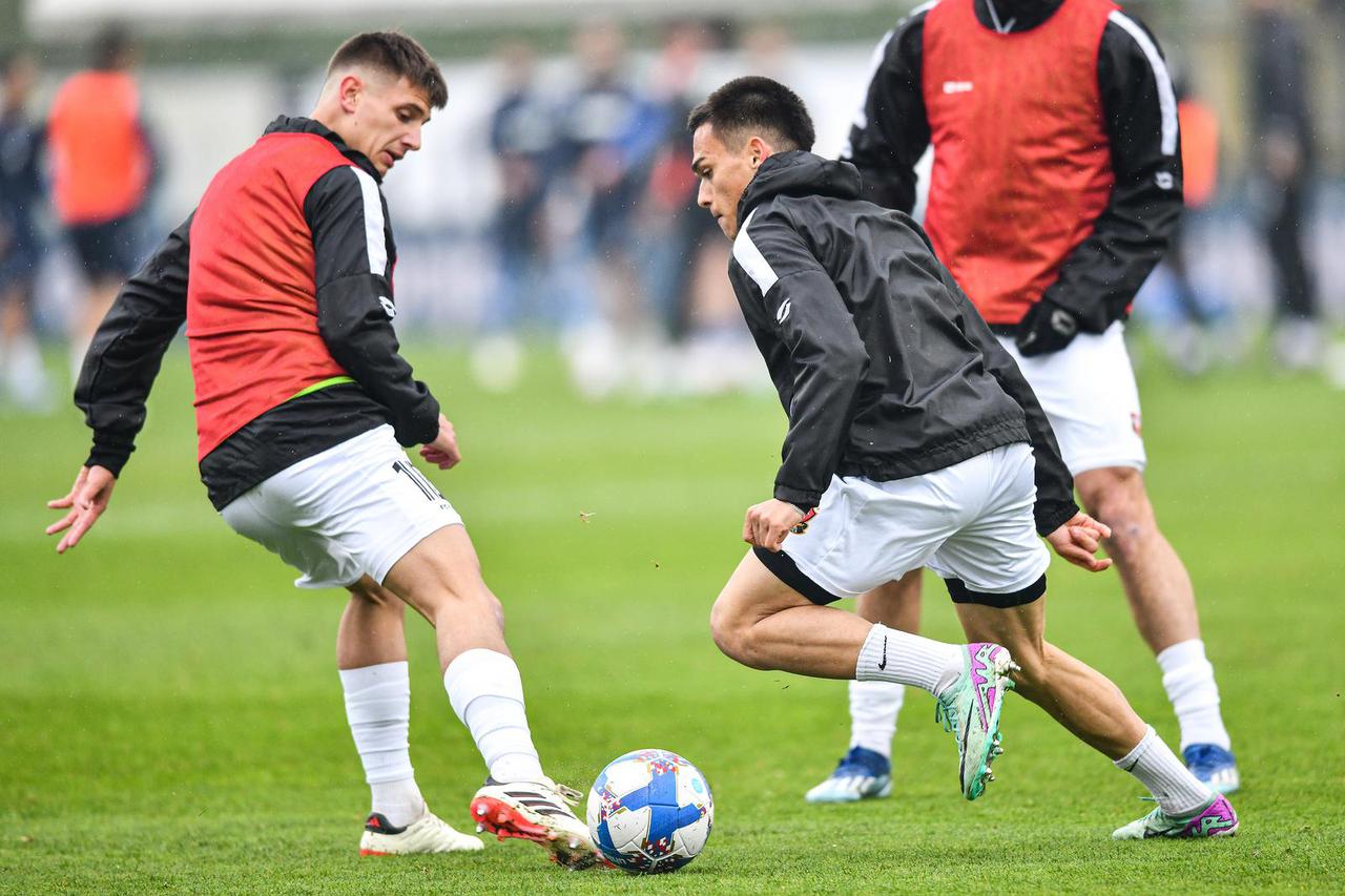 Zagrijavanje uoči utakmice 26. kola HNL-a Gorica - Hajduk