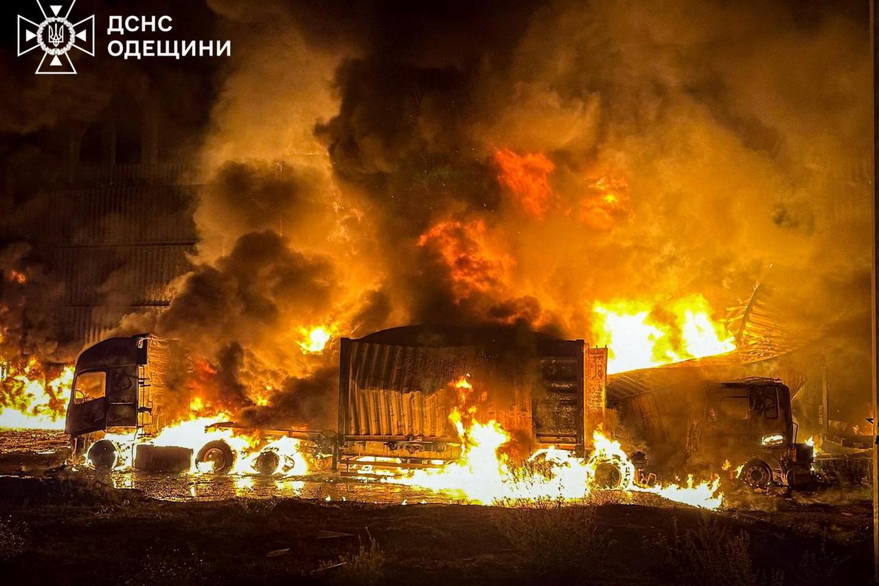 Aftermath of a Russian drone attack in Odesa region