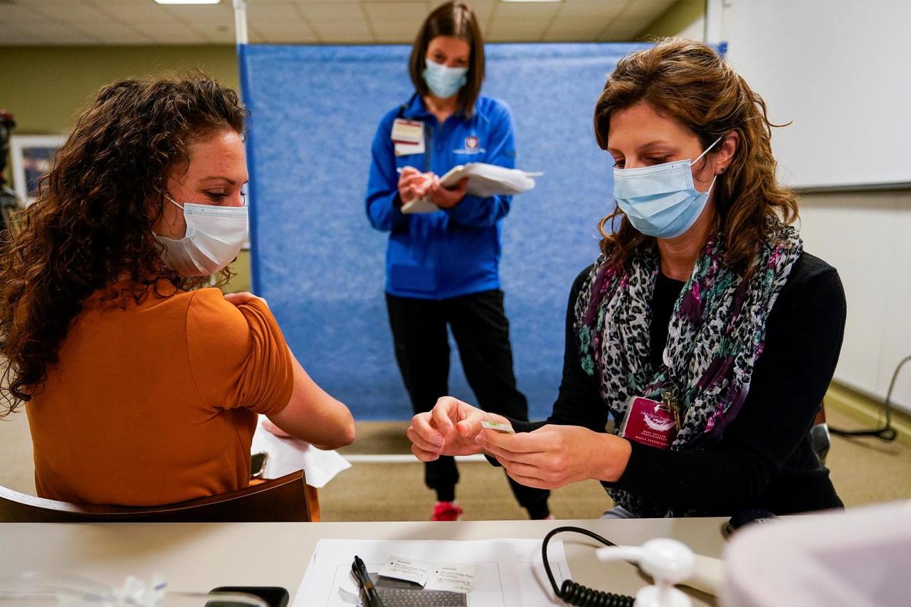 A major hospital in Indiana rehearses its distribution of the COVID-19 vaccine