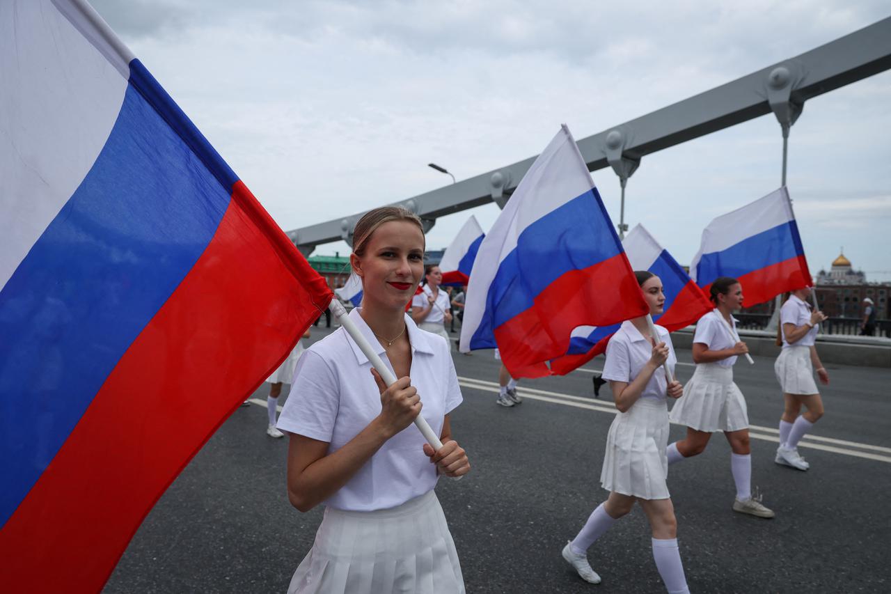 Parade dedicated to 45 anniversary of the Olympic Games 1980, in Moscow