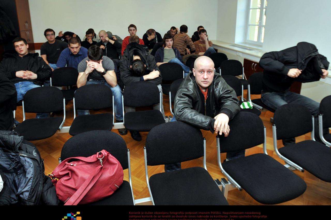 '21.02.2012., Opcinski kazneni sud, Ilica 335, Zagreb - Sudjenje prosvjednicima iz Radiceve ulice koji su se u nemirnim prosvjedima sukobili s policijom.  Photo: Goran Stanzl/PIXSELL'