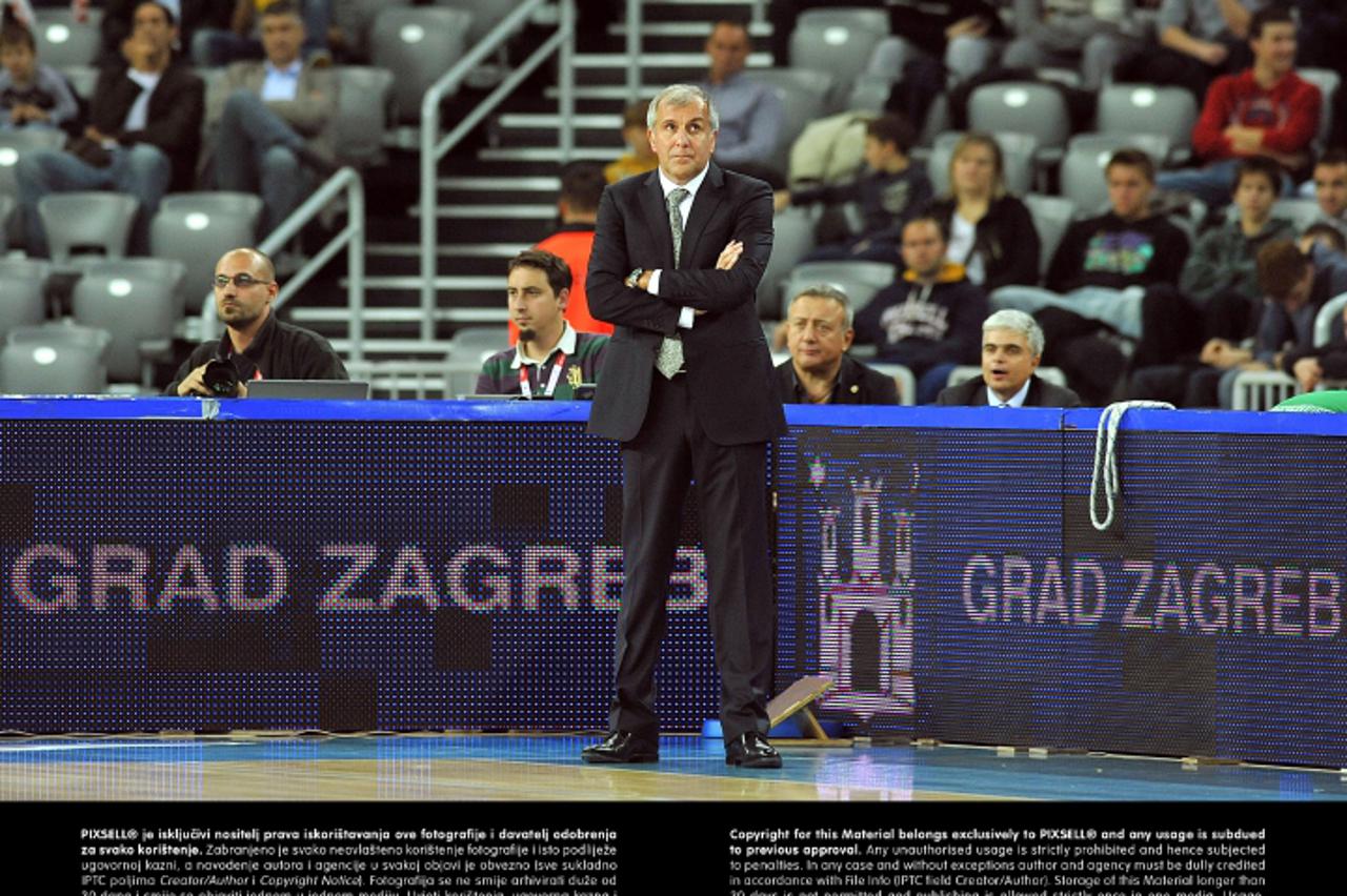'26.10.2011., Arena Zagreb, Zagreb - Euroliga, 2. kolo, KK Zagreb CO - Panathinaikos. Trener Panathinaikosa Zeljko Obradovic.  Photo: Goran Stanzl/PIXSELL'