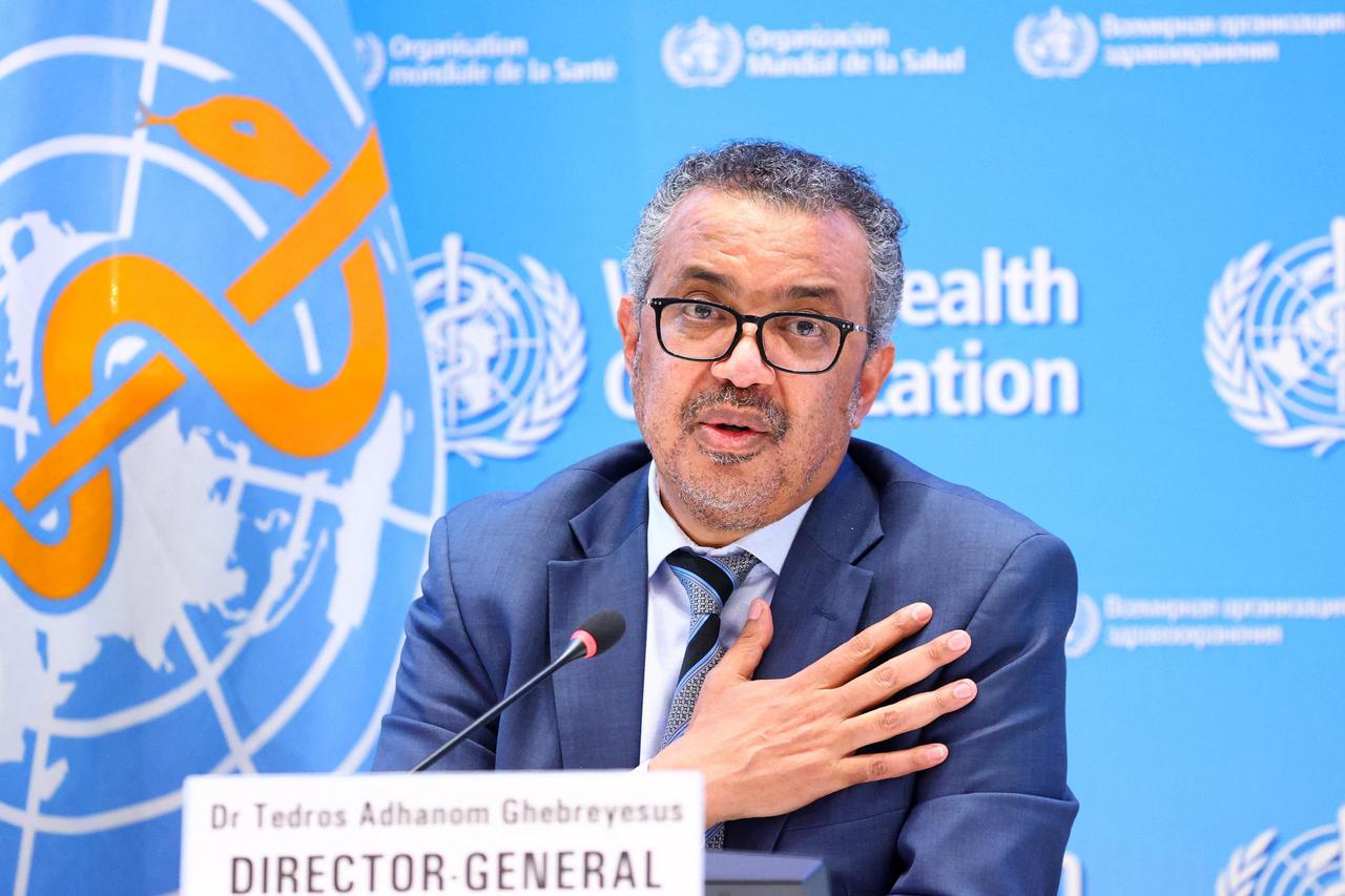 WHO Director-General Tedros Adhanom Ghebreyesus gives news conference in Geneva