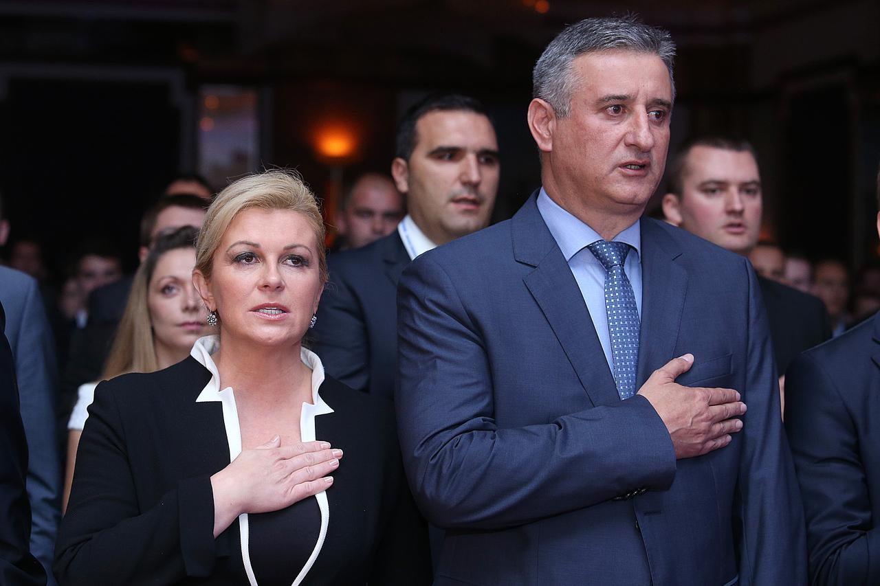 Tomislav Karamarko   Kolinda Grabar Kitarovic.  Photo: Goran Stanzl/PIXSELL