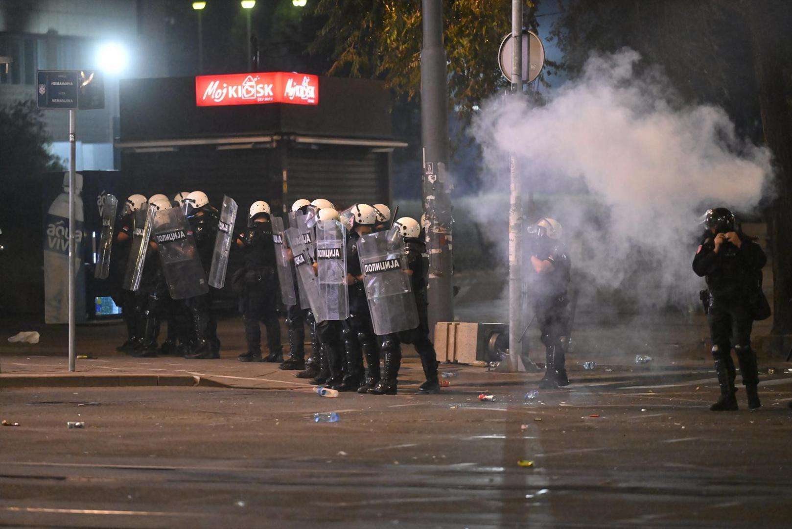 14, August, 2025, Beograd - Protest of citizens and students in down town of Belgrade. Confrontation with the police. Photo: M. M./ATAImages14, avgust, 2025, Beograd - Protest gradjana i studenata u Beogradu. Sukob sa policijom. Photo: M. M./ATAImages Photo: M.M./ATAImages/PIXSELL