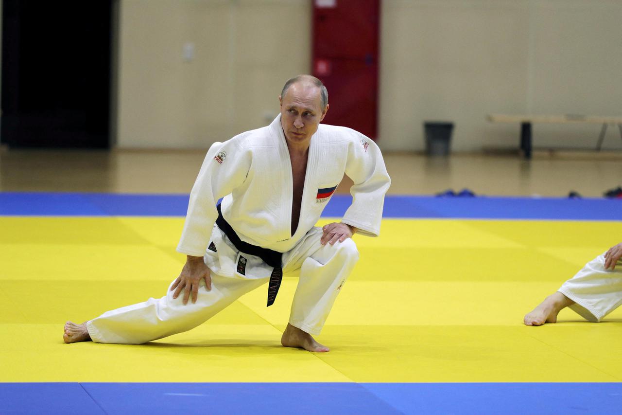 FILE PHOTO: Russian President Vladimir Putin attends a judo training session at the Yug-Sport sport and training complex in the Black sea resort of Sochi