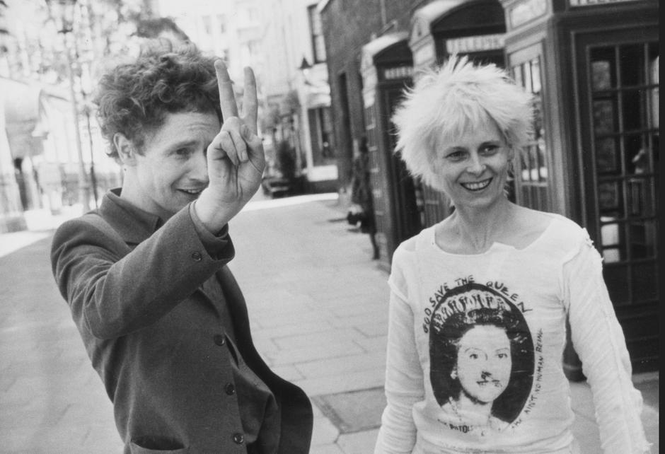 Malcolm McLaren, manager of the Sex Pistols and girlfriend Vivienne Westwood leaving court Credit: The Sun Photo: NI Syndication/PIXSELLPhoto: NI Syndication/PIXSELL