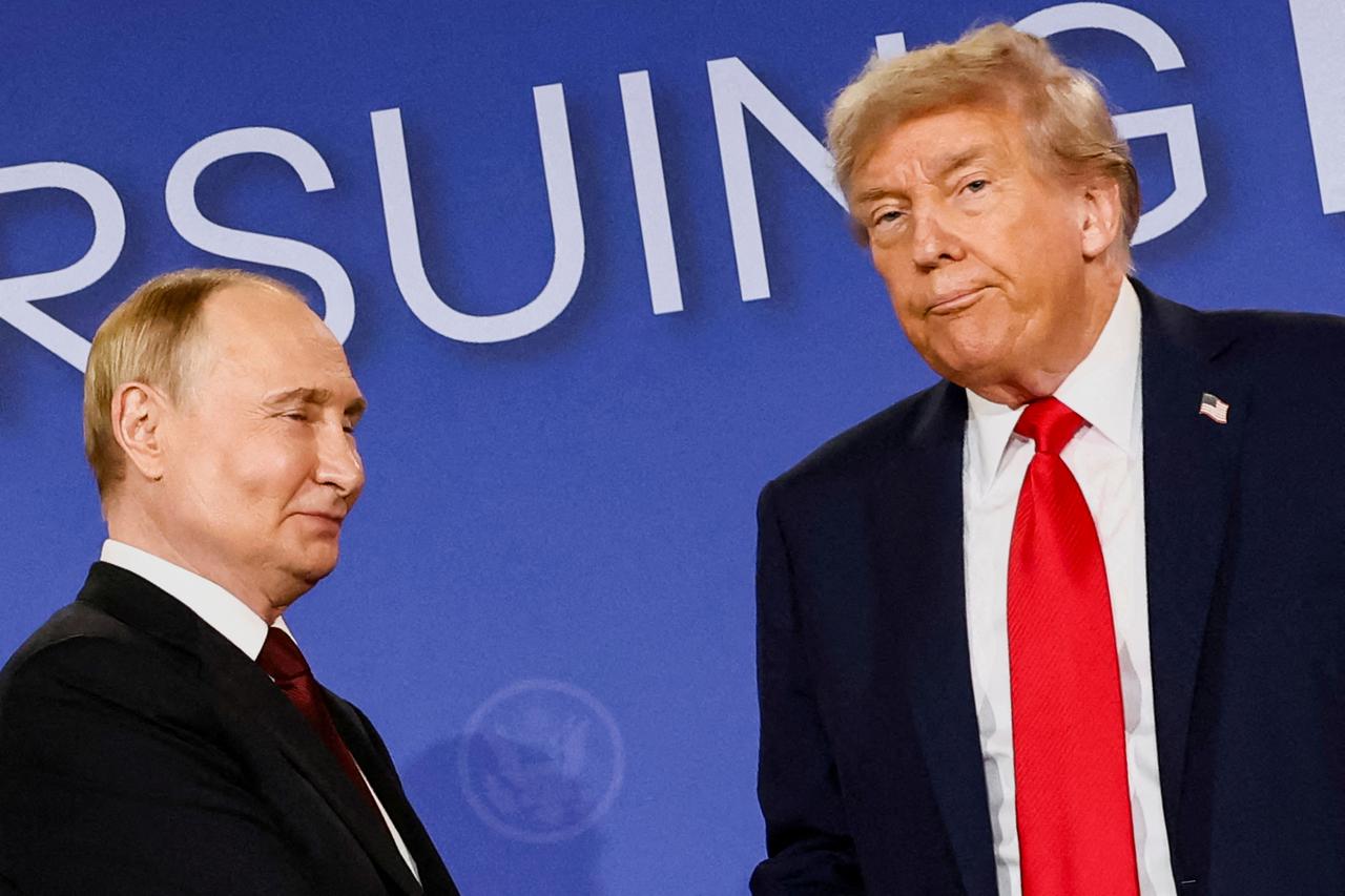 FILE PHOTO: U.S. President Trump meets with Russian President Putin in Alaska