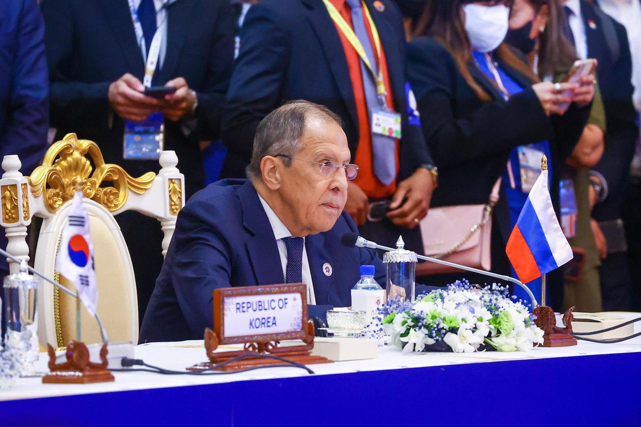 Russian Foreign Minister Sergei Lavrov attends the ASEAN summit held in Phnom Penh