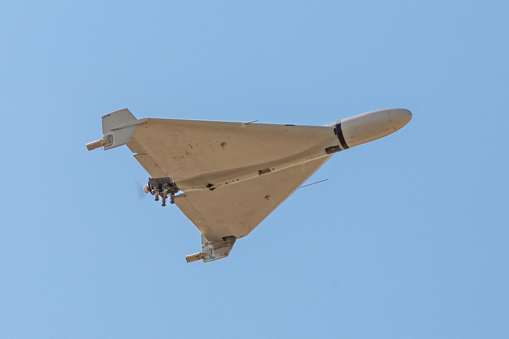File photo March 7, 2024 shows an Iranian-made Shahed-136 ‘Kamikaze’ drone flies over the sky of Kermanshah, Iran. Iran fired over 100 drones and ballistic missiles on Saturday, April 13, 2024, in retaliation to an attack on a building attached to the country's consular annex in Damascus that killed the guards, and two generals of the Quds Force of Iran's Islamic Revolutionary Guard Corps (IRGC) on April 01, 2024. Iran has blamed Israel for the attack on April 5, 2024 in Tehran. Photo by Middle East Images/ABACAPRESS.COM Photo: Middle East Images/ABACA/ABACA