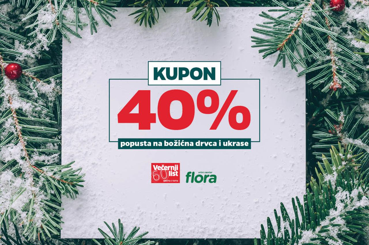Florin kupon s 40% popusta na božićna drvca i božićne ukrase!