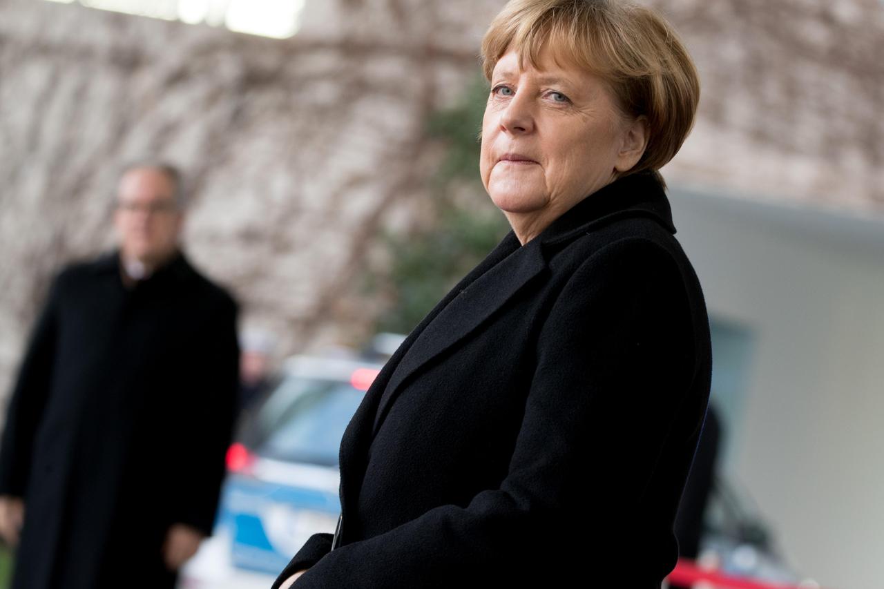German Chancellor Angela Merkel (CDU) awaits the Prime Minister of New Zealand, Bill English, at the federal chancellery in Berlin, Germany, 16 Janaury 2017. Photo: Kay Nietfeld/dpa /DPA/PIXSELL