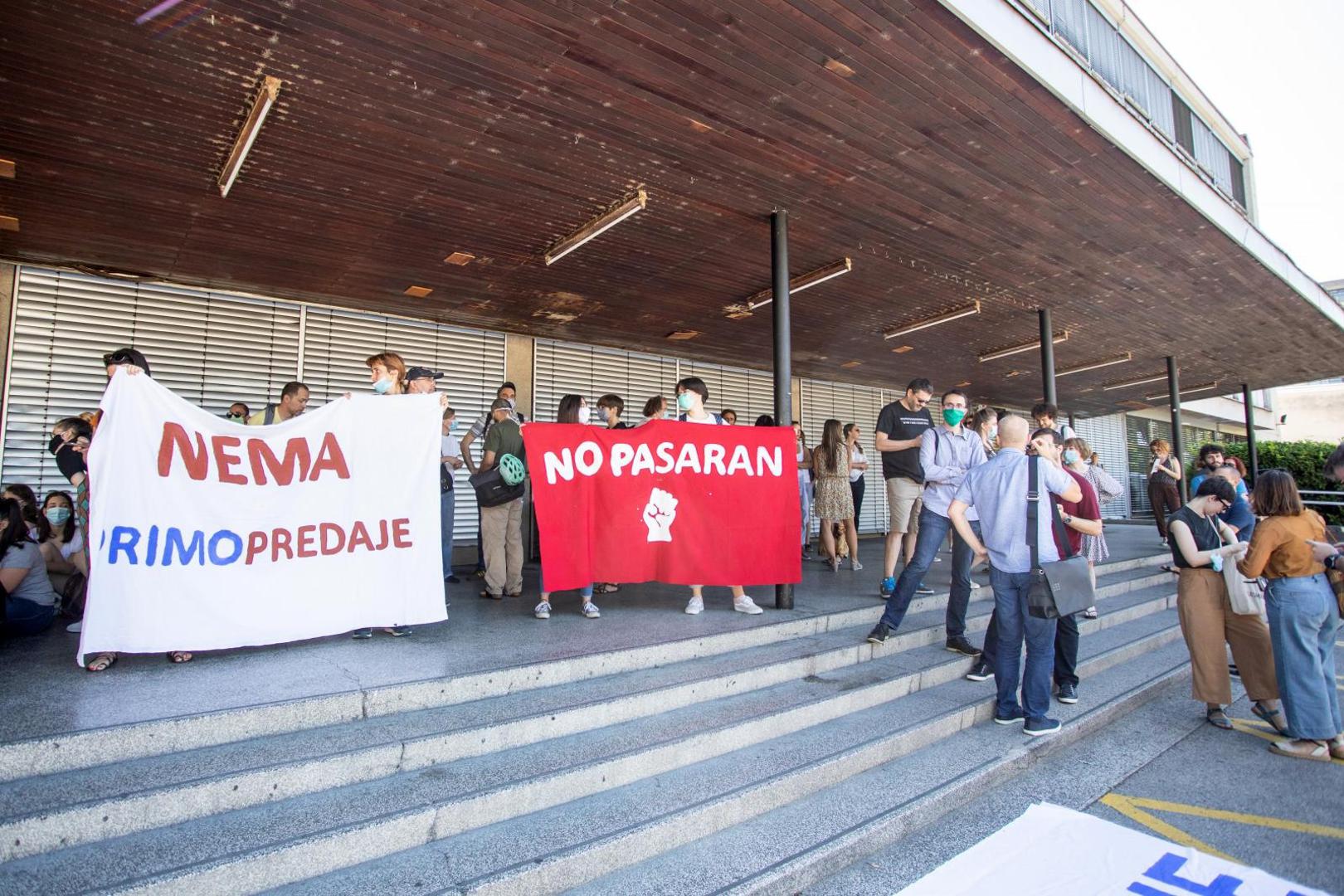 09.07.2020., Zagreb - Prosvjed studenata Filozofskog fakulteta protiv rektora Borasa. Photo: Davor Puklavec/PIXSELL