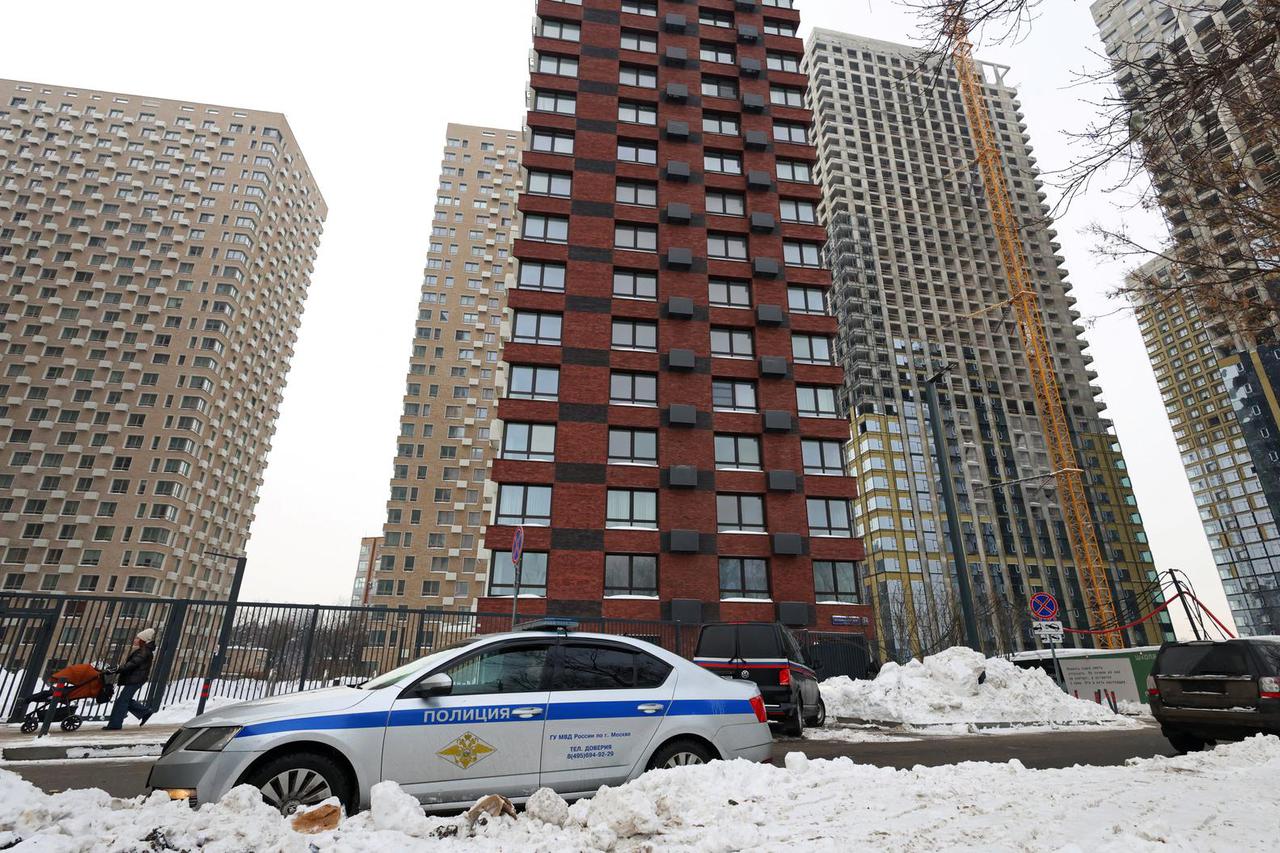 The site of the assassination attempt on Russian Lieutenant General Vladimir Alexeyev in Moscow