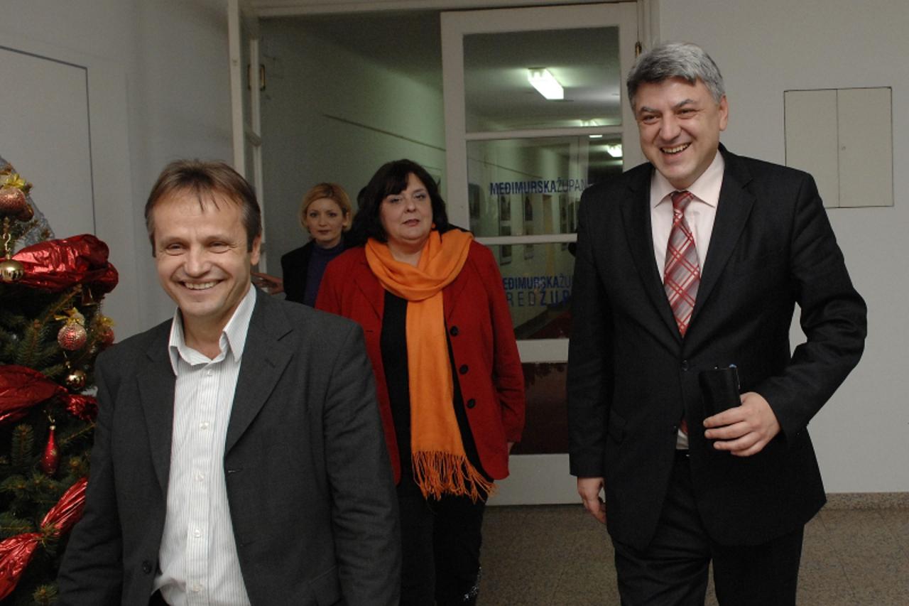 \'08.12.2010., Cakovec- Zupan Primorsko-goranske zupaniije Zlatko Komadina posjetio Medjimursku zupaniju gdje se sastao s medjimurskim zupanom Ivanom Perhocom. Photo: Vjeran Zganec-Rogulja/PIXSELL\'