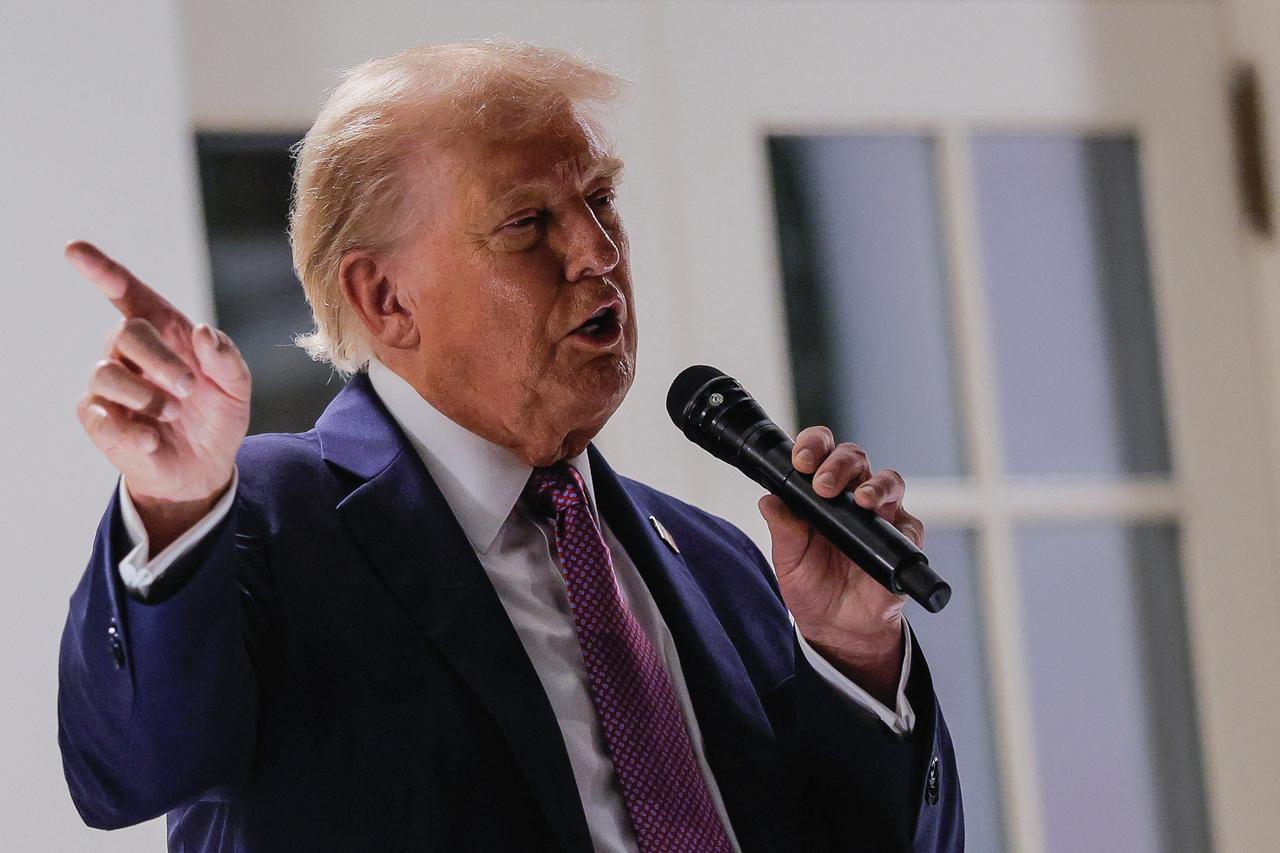 U.S. President Donald Trump holds a dinner in the newly renovated Rose Garden patio, at the White House in Washington