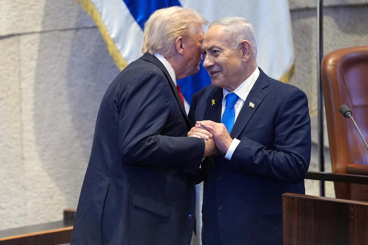 U.S. President Donald Trump addresses the Knesset in Jerusalem