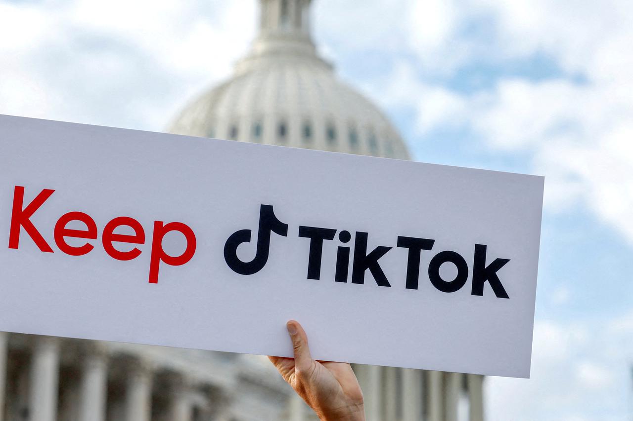 FILE PHOTO: TikTok creators speak out in support of TikTok at the United States Capitol in Washington