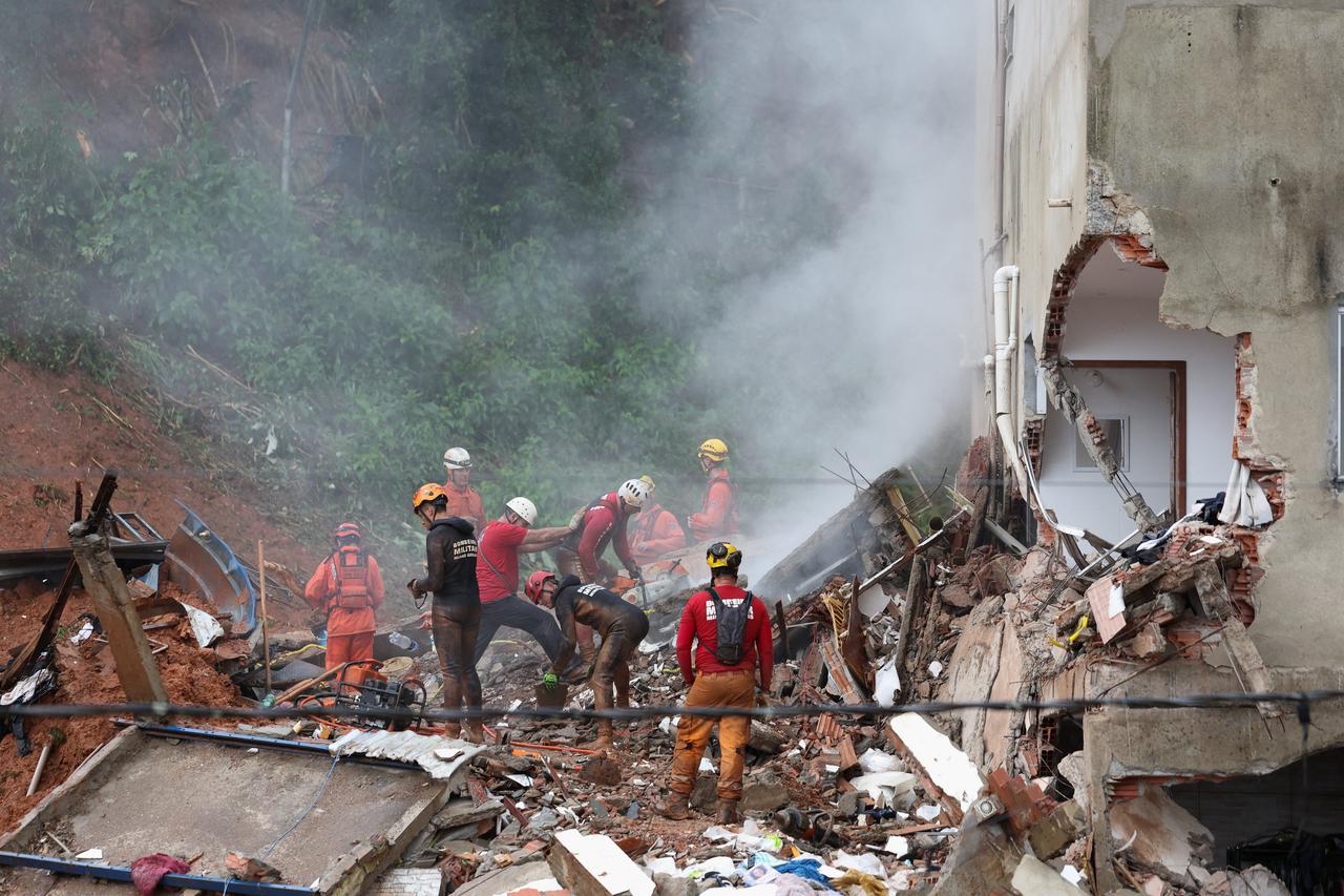 Aftermath of heavy rains in southeastern Brazil