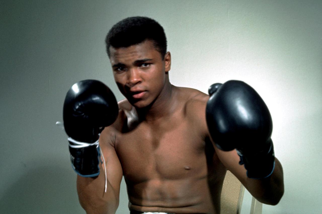 Muhammad Ali poses with gloves in this undated portrait.Mandatory Credit: Action Images / Sporting Pictures/File Photo EDITORIAL USE ONLY.