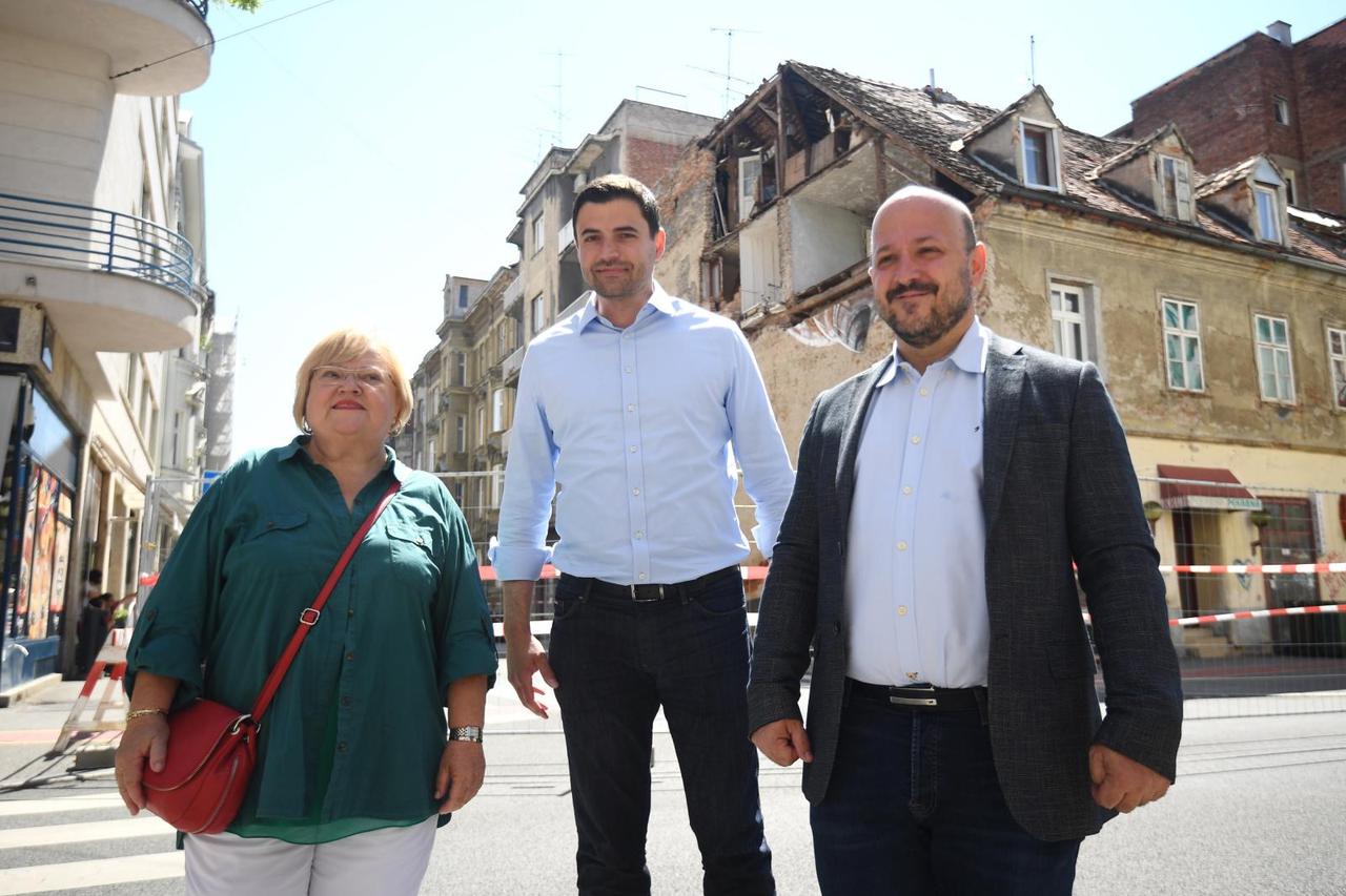 Na križanju Đorđićeve i Petrinjske održana konferencija za medije o šteti nakon potresa