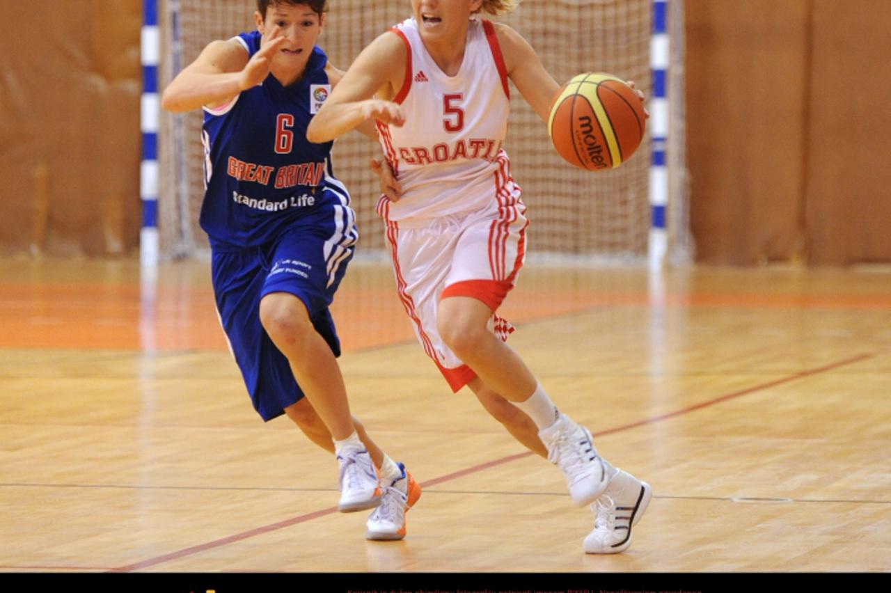 '28.05.2012., Sibenik - U sklopu priprema za kvalifikacijski turnir koji vodi na Olimpijske igre kosarkasice Hrvatske odigrale prijateljski ogled sa Velikom Britanijom. Hrvatska - Velika Britanija.  A