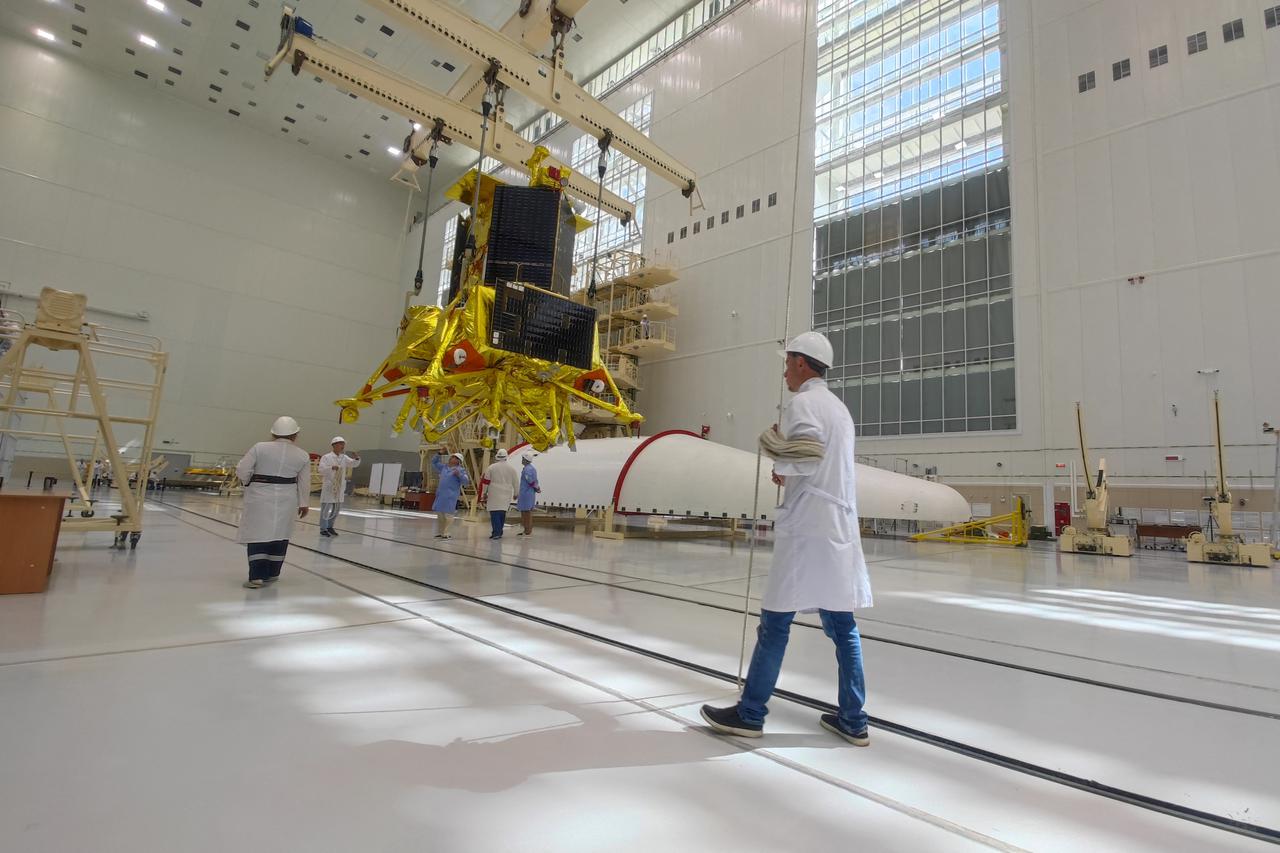 Preparations ahead of the launch of Luna-25 lunar lander at Vostochny Cosmodrome