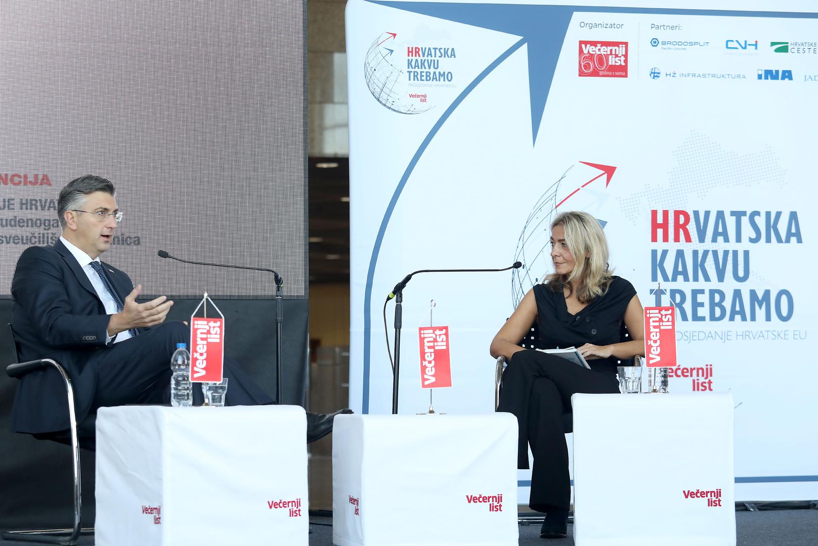 Premijer Andrej Plenković i Večernjakova novinarka Sandra Veljković