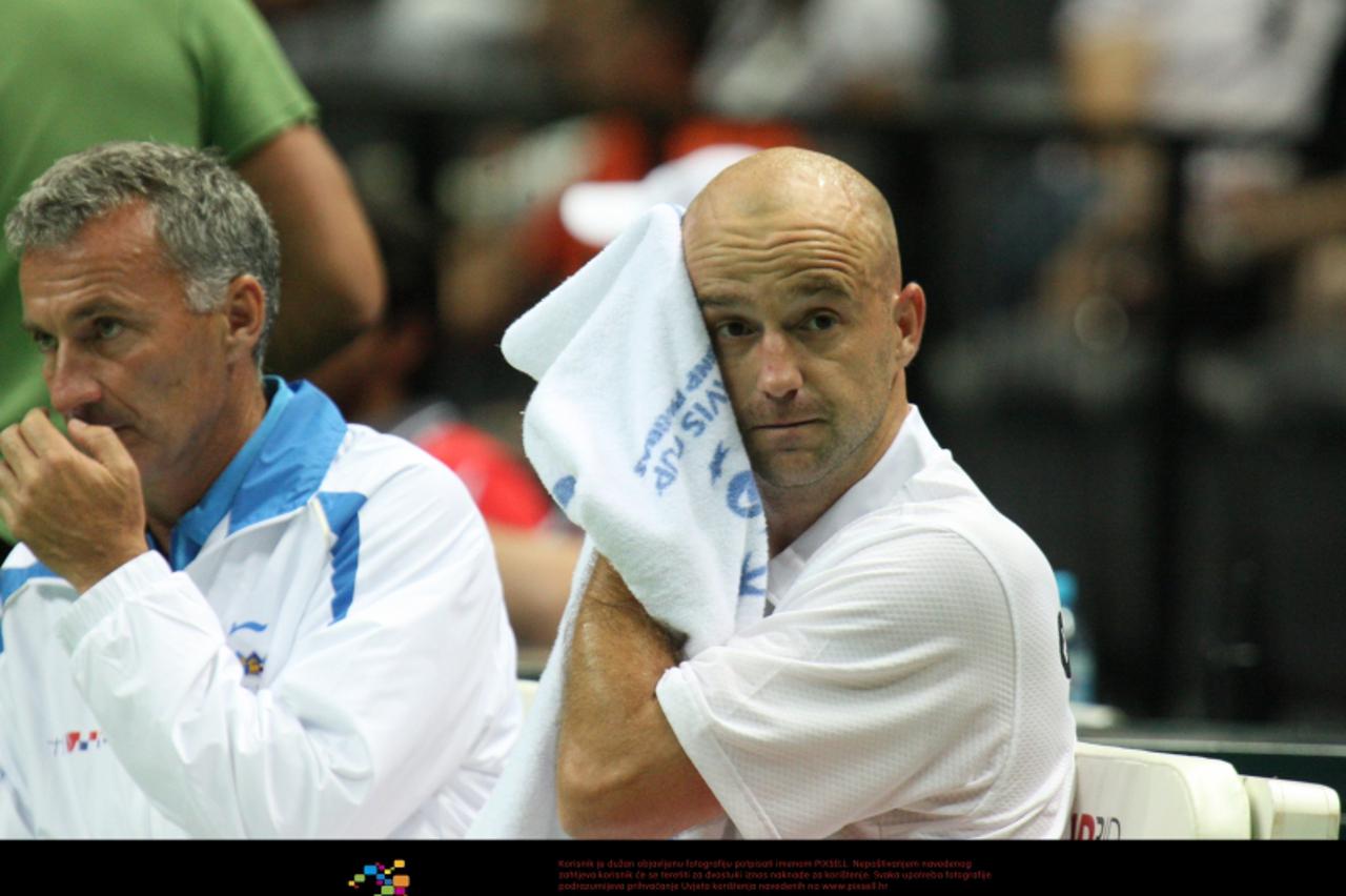 \'09.07.2010.Split - Prvi dan susreta cetvrfinala Davis Cupa izmedju Hrvatske i Srbije u Spaladium Areni u Splitu. Prvi mec igraju Ivan Ljubicic i Novak Djokovic. Photo: Ivo Cagalj/PIXSELL\'