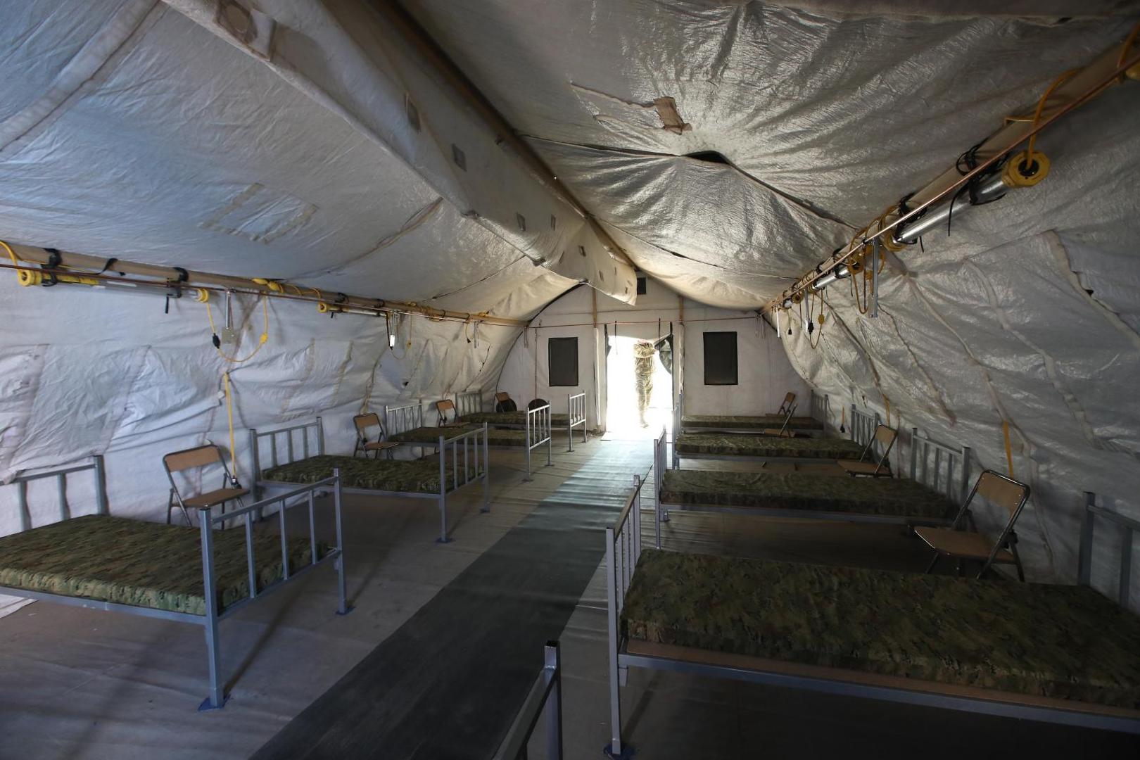 01.04.2020. Zagreb - Satori koji je Hrvatska vojska pripremila za oboljele od koronavirusa u sklopu bolnice Dubrava.
Photo: Boris Scitar/Vecernji list/PIXSELL