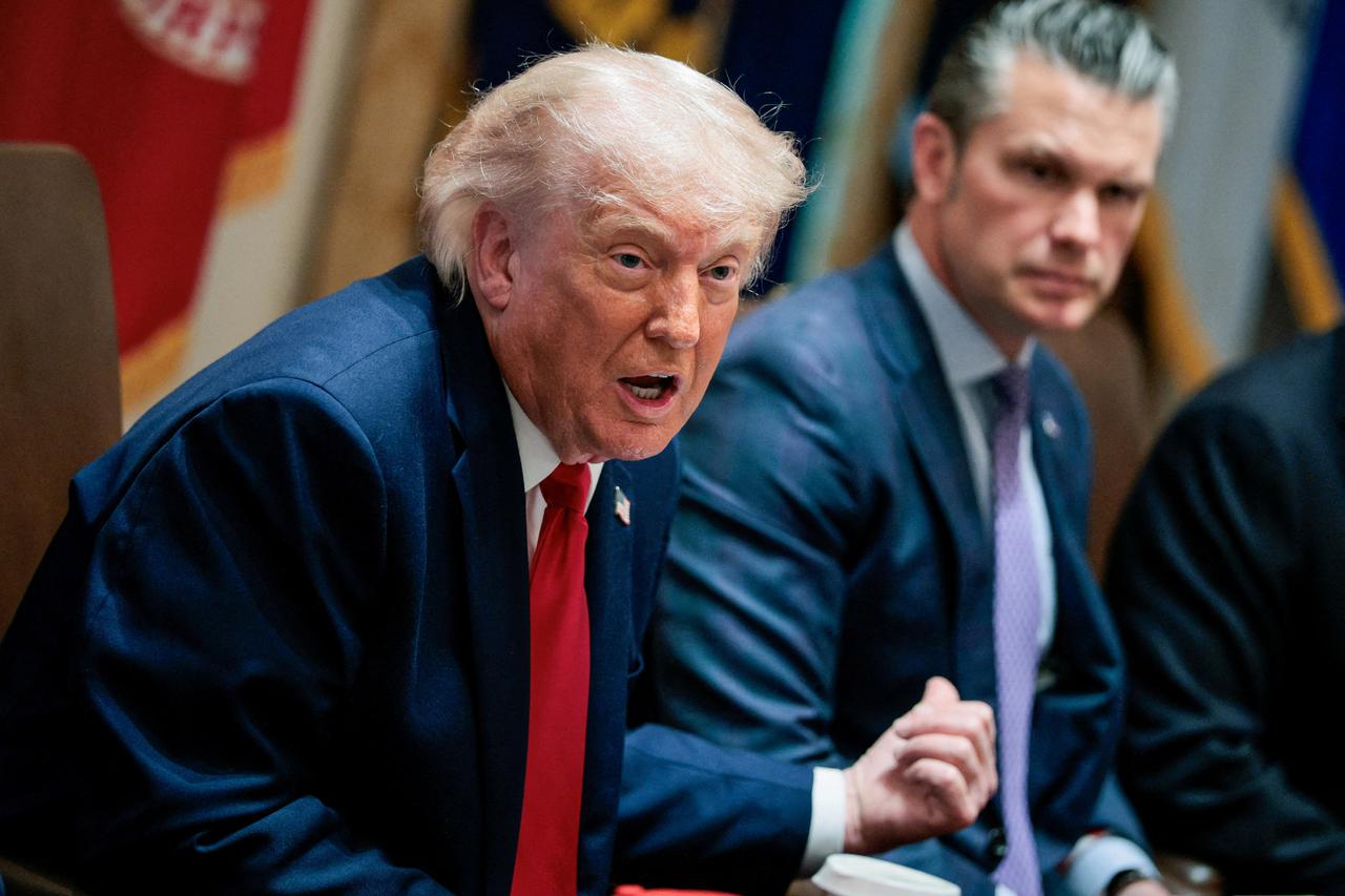 FILE PHOTO: U.S. President Donald Trump participates in a cabinet meeting, at the White House