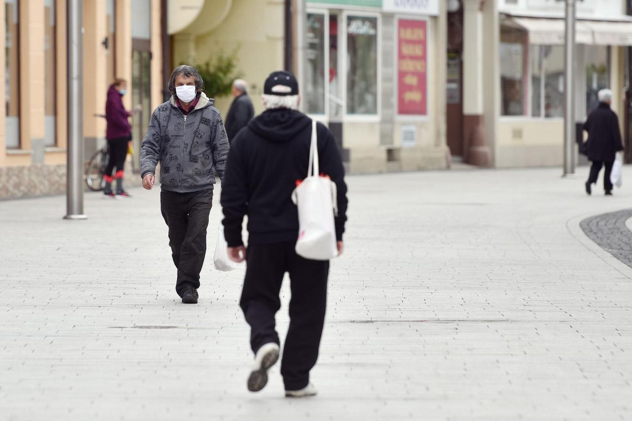 Ljudi s maskama u Čakovcu - ilustracija