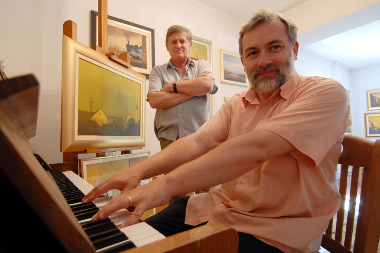 '29.06.2010., Park Varoslava Jagica, Varazdin, Otac Branko Bobic ima izlozbu slika u New Yorku a sinu Davoru Bobicu se izvodi skladba Zagorske slike Photo: Marko Jurinec/PIXSELL'