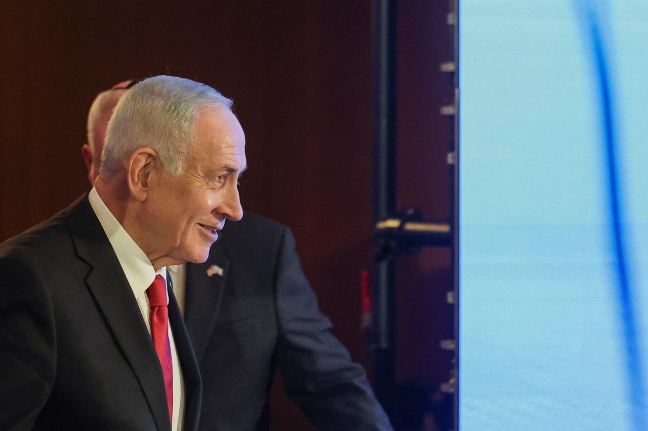 Israel's PM Netanyahu addresses the conference of Presidents of Major American Jewish Organisations