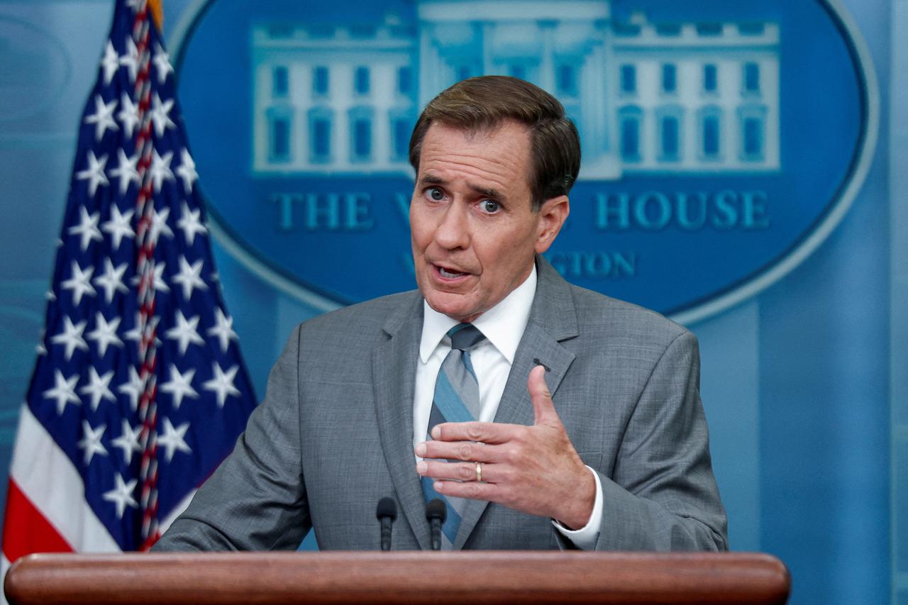 FILE PHOTO: NSC Coordinator for Strategic Communications John Kirby speaks during the daily press briefing at the White House