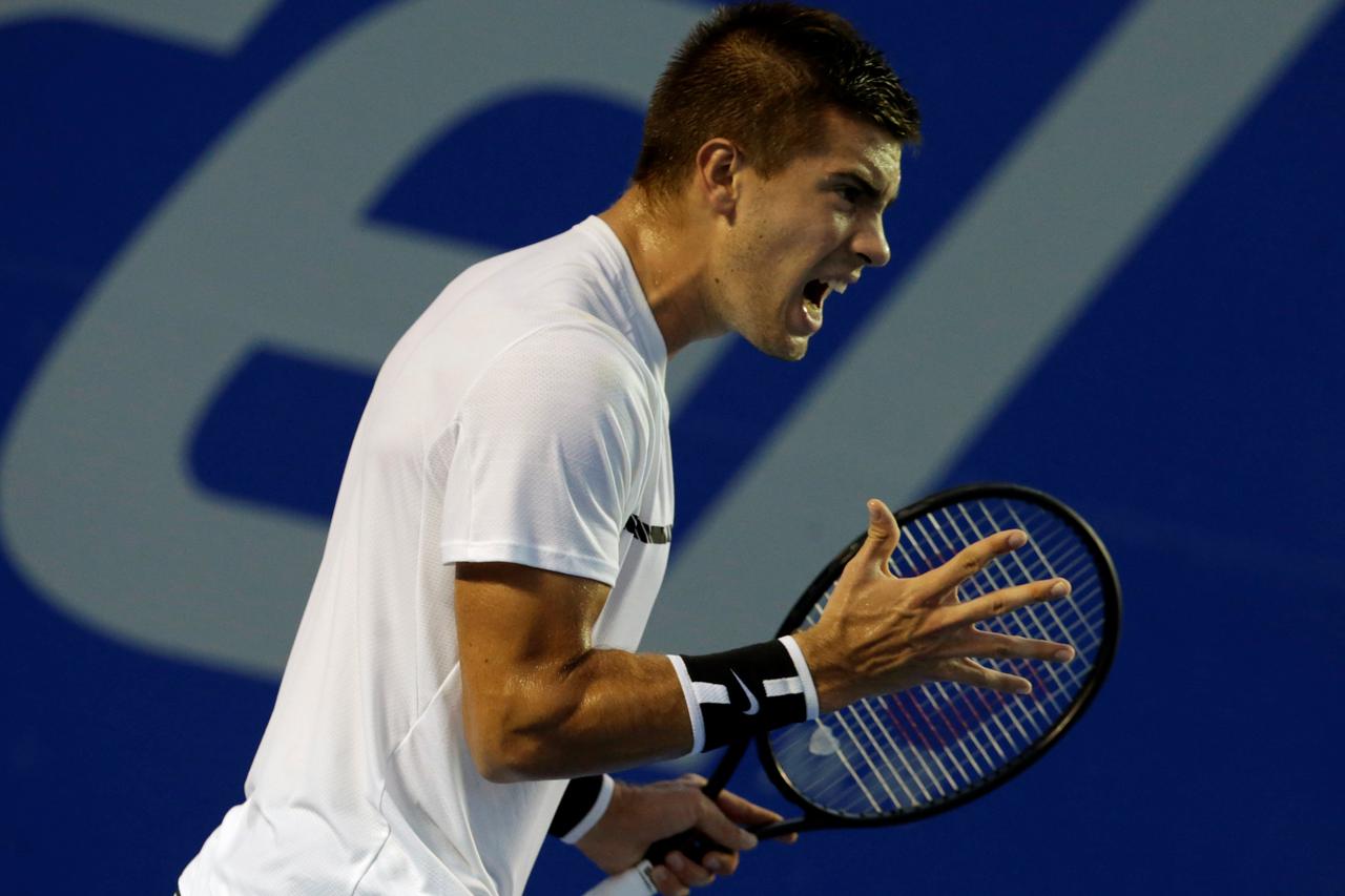 Tennis - Mexican Open - Men's Singles - Second Round Tennis - Mexican Open - Men's Singles - Second Round - Acapulco, Mexico 01/03/17. Croatia's Borna Coric in action against compatriot Marin Cilic. REUTERS/Henry Romero HENRY ROMERO