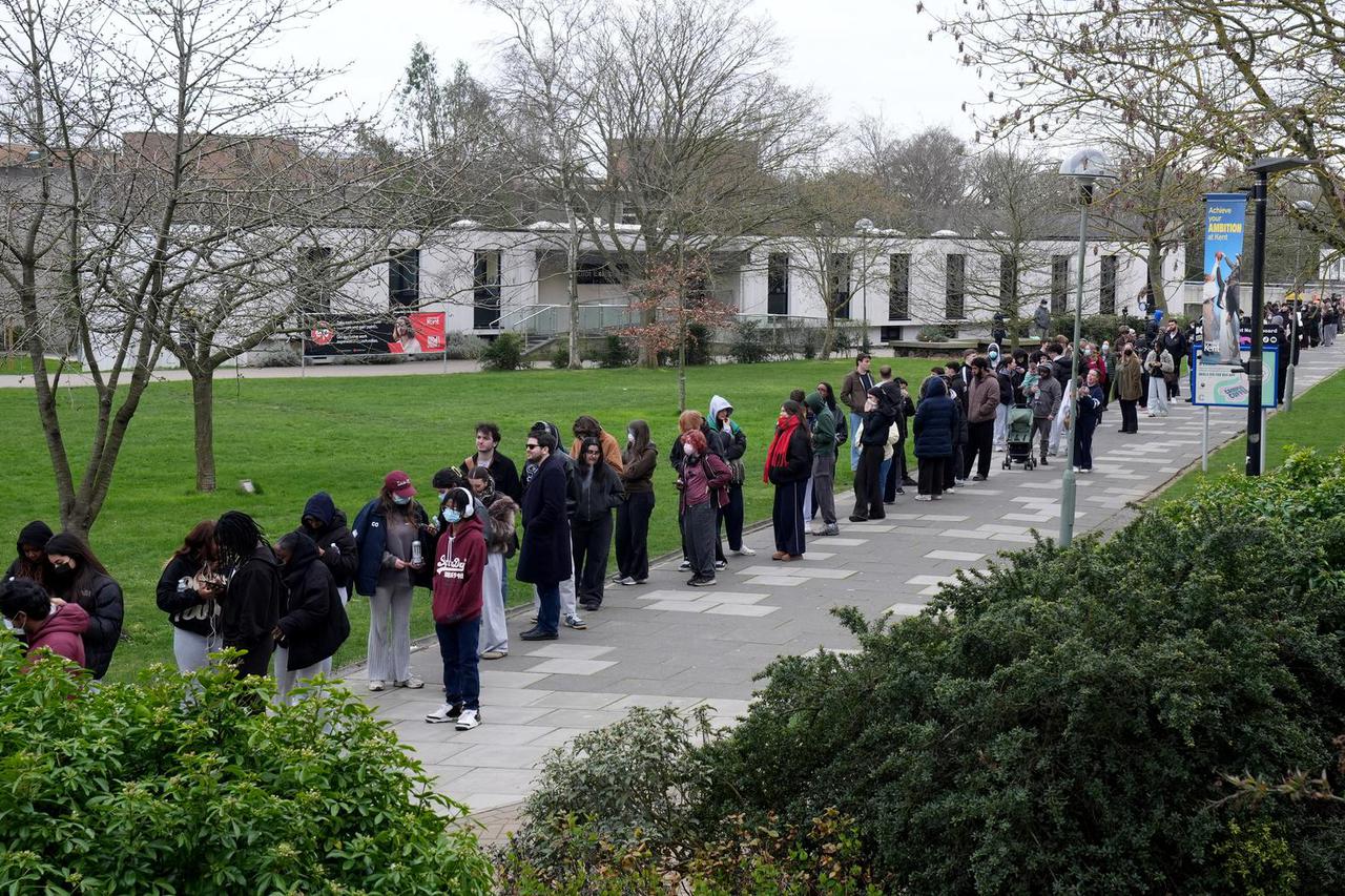 U.S. President Donald Trump gestures at Joint Base Andrews in Maryland